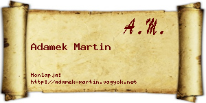 Adamek Martin névjegykártya